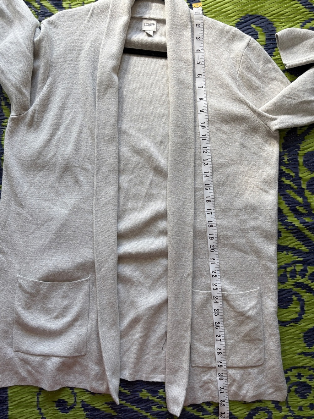 J. Crew Chelsea Sweater Blazer Open-Front Shawl Collar Size Medium Light Gray - Picture 9 of 9